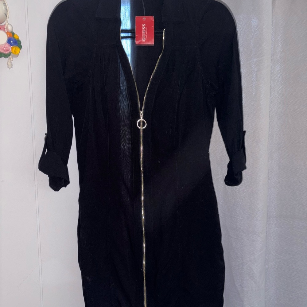 Guess Long Sleeve Black Dress with Zipper